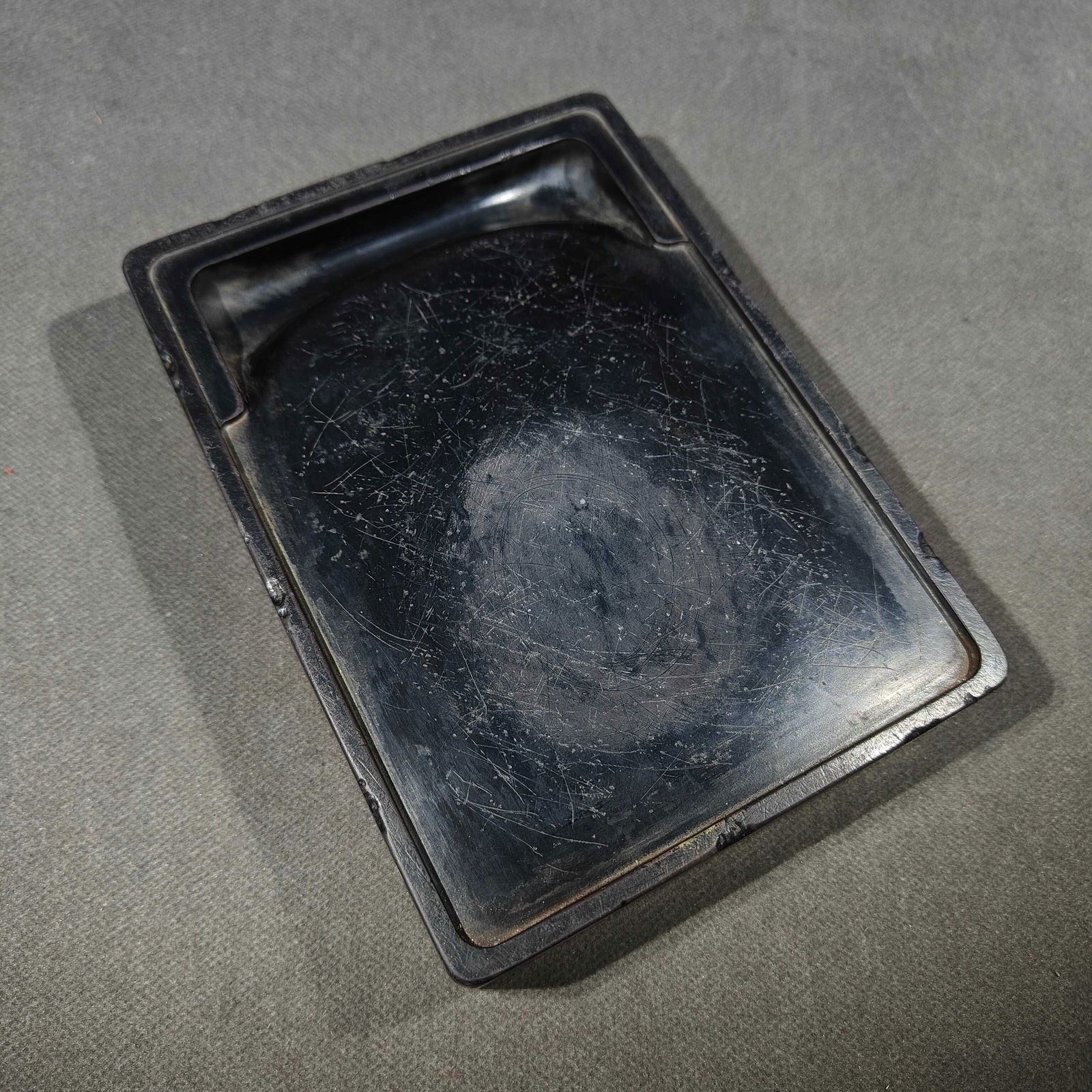 An Exquisite Poem Inkstone: An Exquisite Poem Inkstone,Qing Dynasty, China,Xu Naizhao Mark,Size:7.2inx5.2inx1.3in 诗文砚台,中国清代,许乃钊款