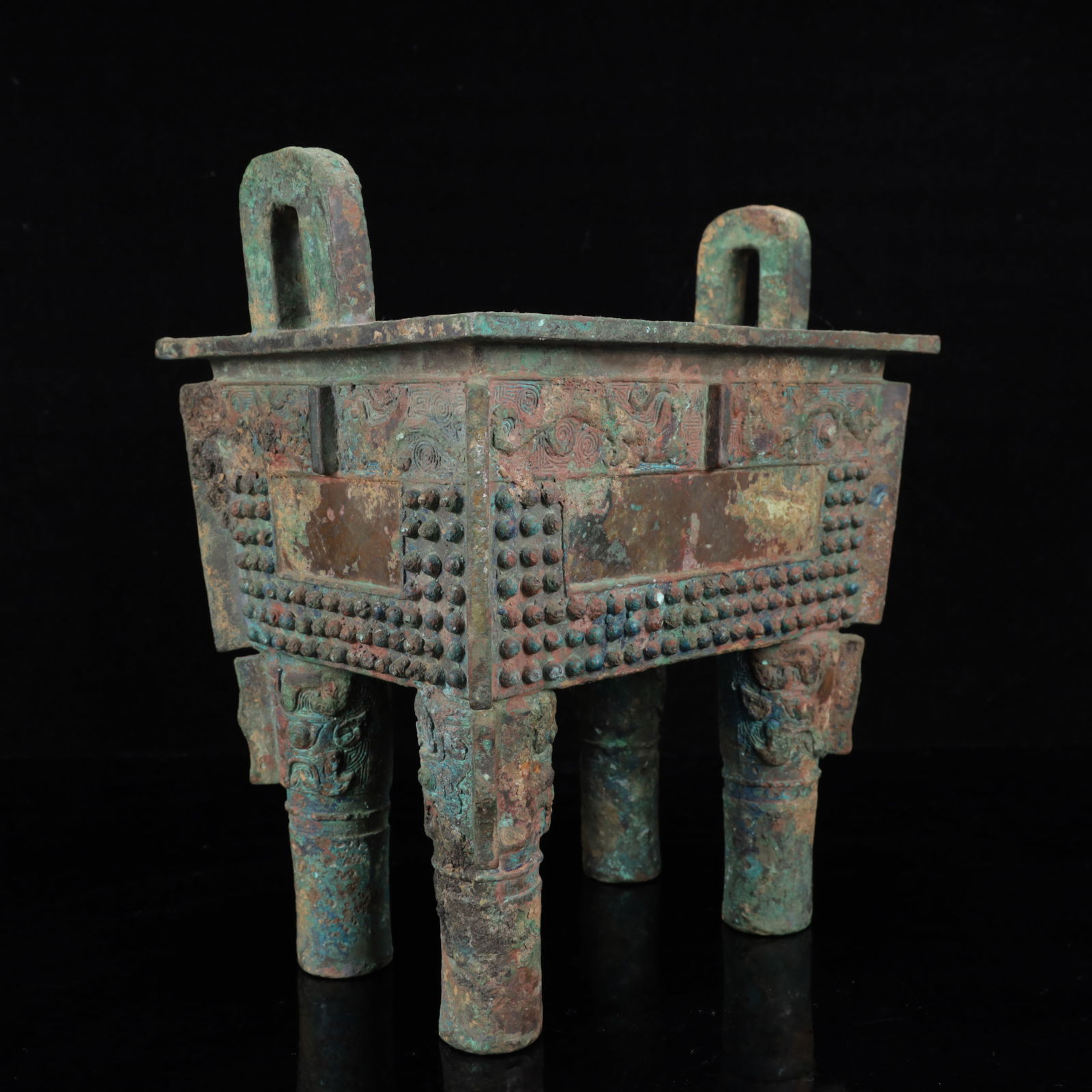 An Archaic Bronze Double-Ears Ding - 10