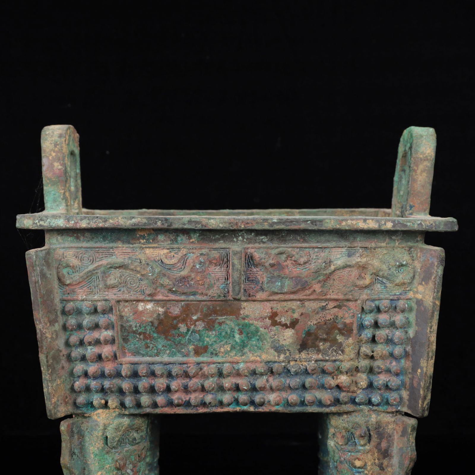 An Archaic Bronze Double-Ears Ding - 2