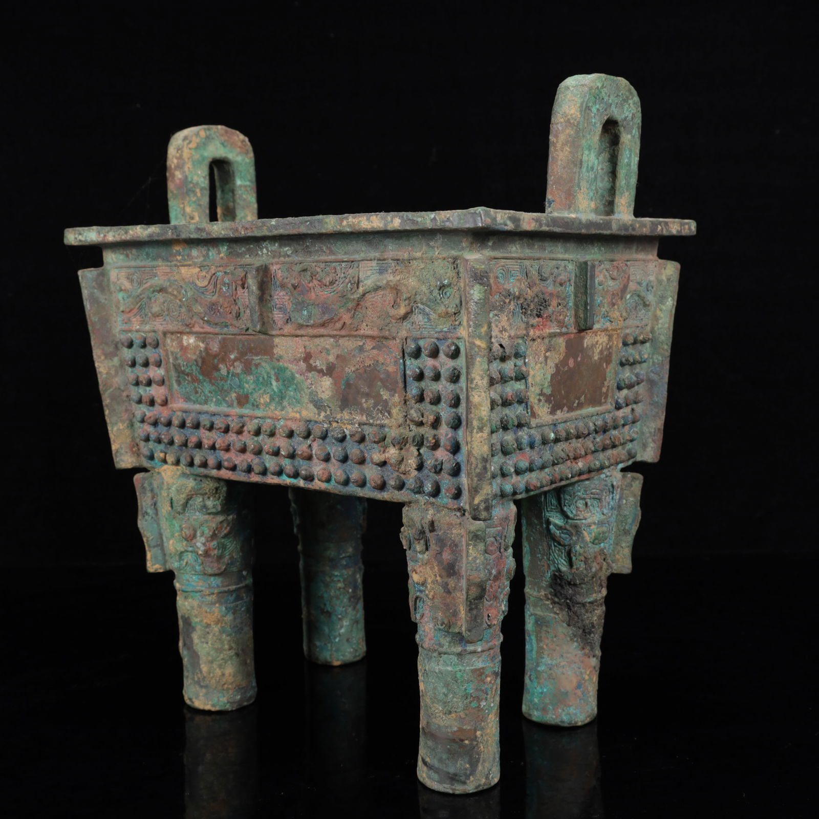 An Archaic Bronze Double-Ears Ding - 5