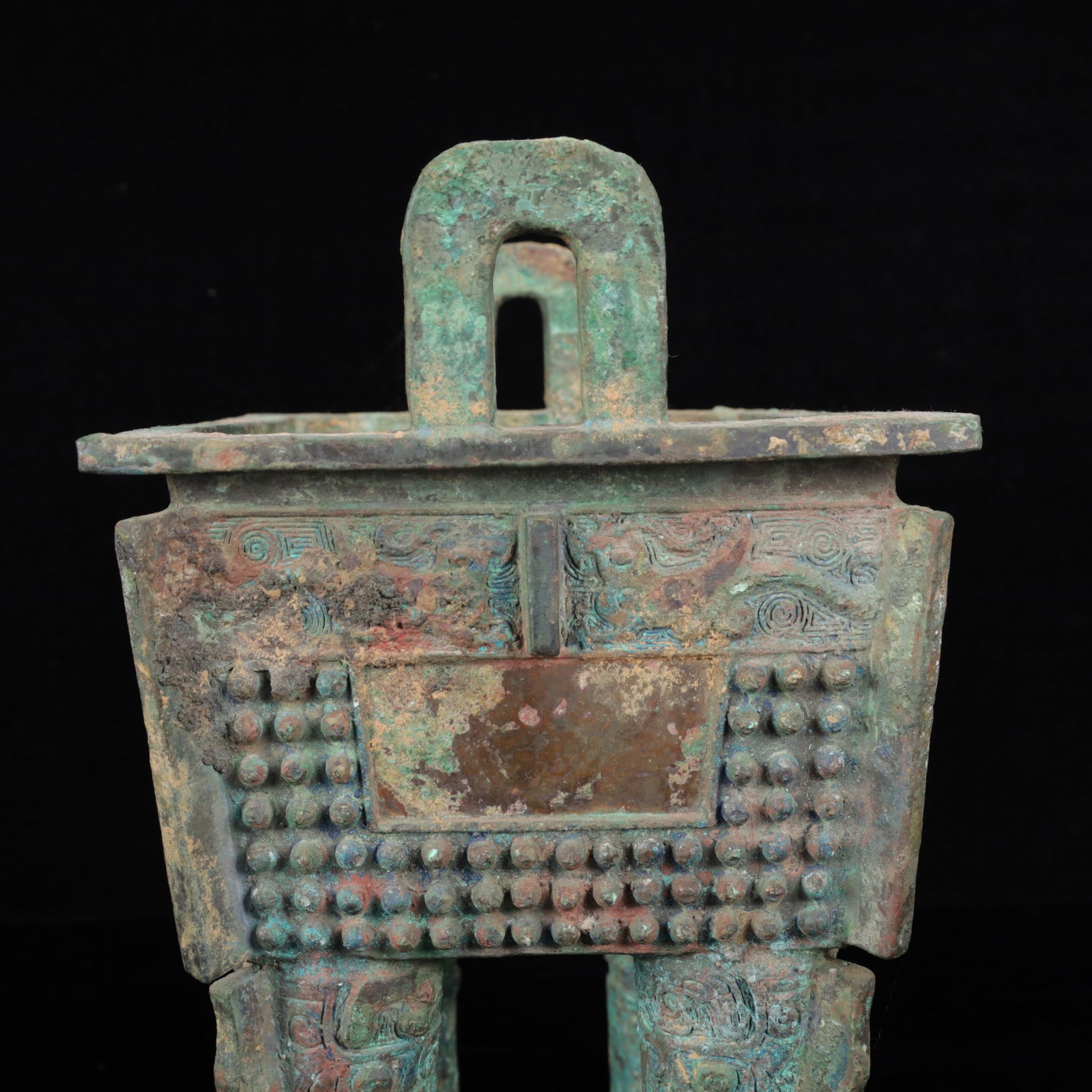 An Archaic Bronze Double-Ears Ding - 9