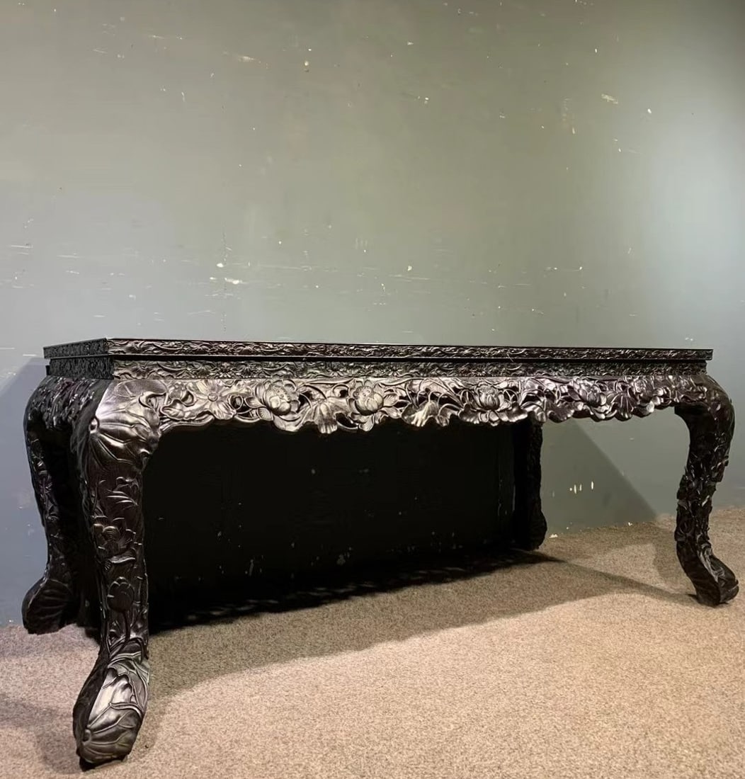A Huge Zitanwood Lotus Pattern Table - 2