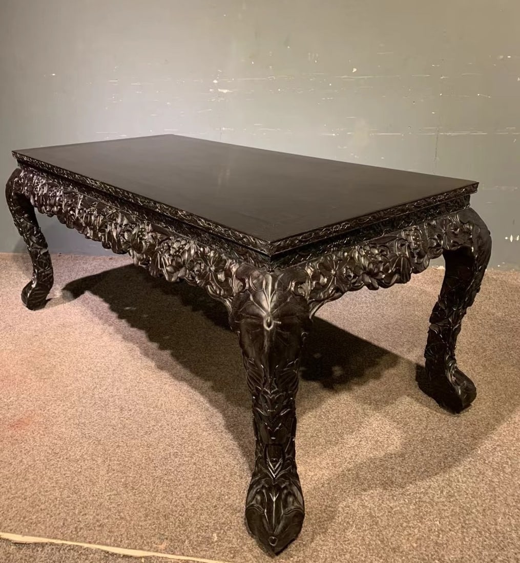 A Huge Zitanwood Lotus Pattern Table - 8