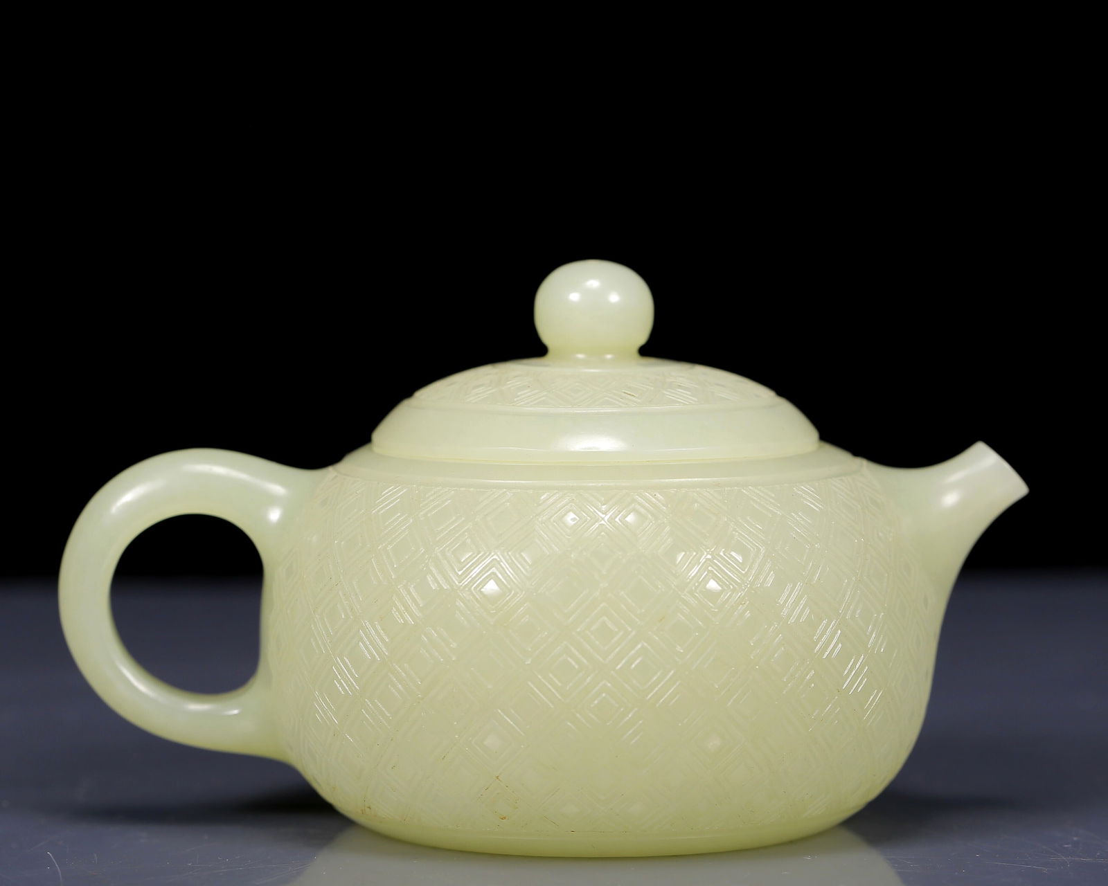 An Exquisite Greenish Jade Teapot (1 of 10)