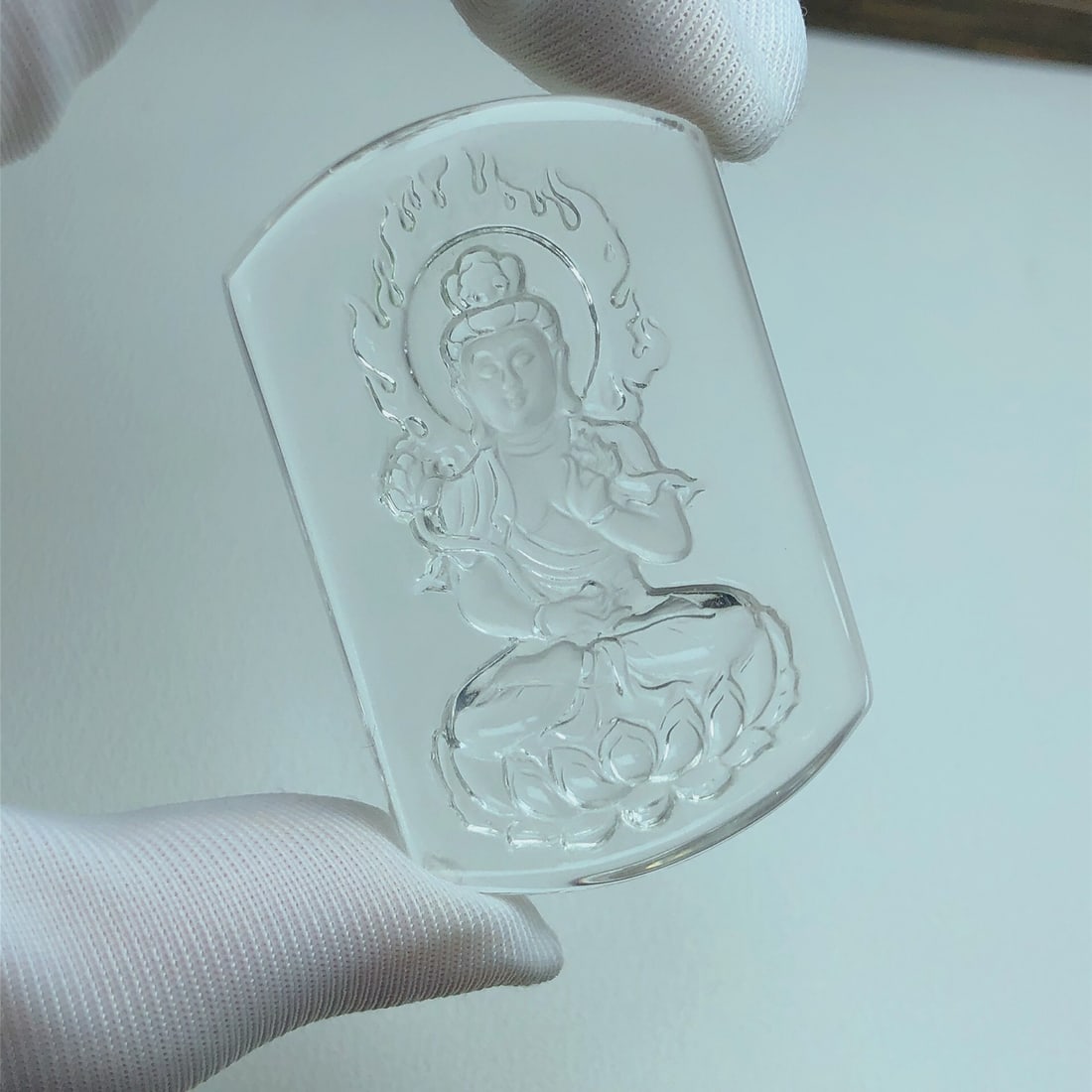 An Exquisite Crystal Bodhisattva Pattern Pendant - 5