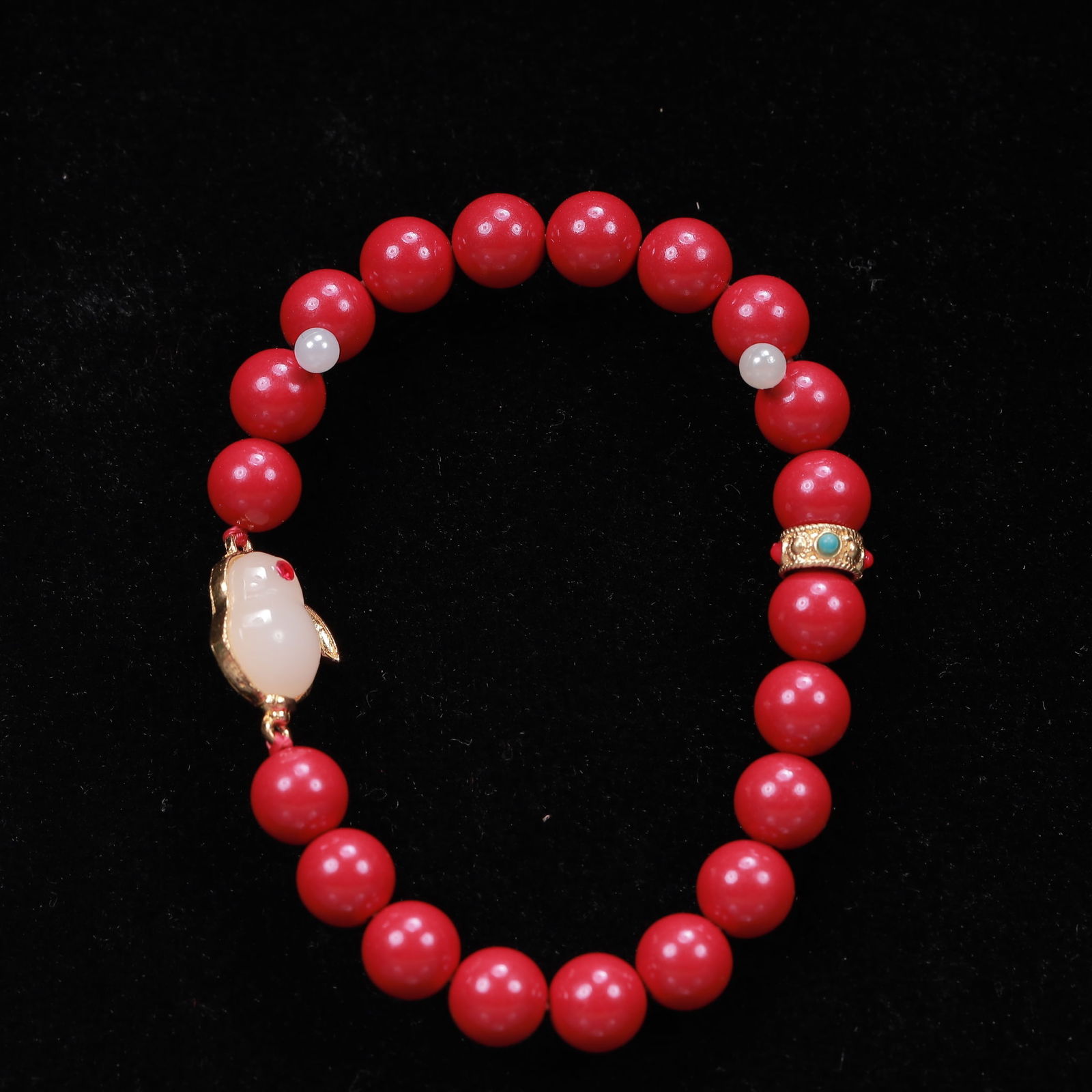 An Exquisite Cinnabar Bracelets - 4