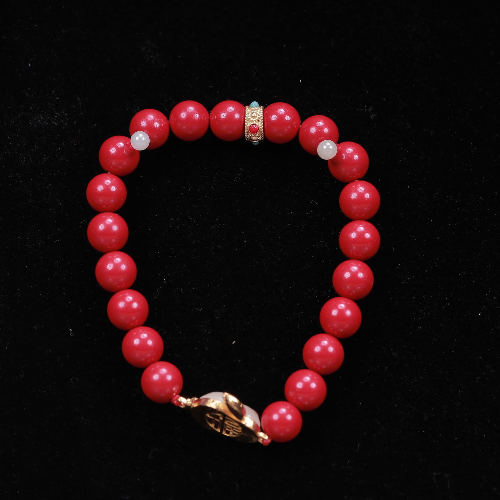 An Exquisite Cinnabar Bracelets - 5