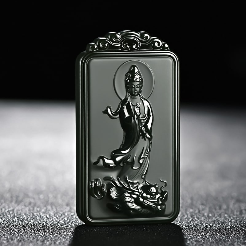 An Exquisite Cyan jade Statue of Avalokitesvara Pendant: An Exquisite Cyan jade Statue of Avalokitesvara Pendant 青玉观音像挂件