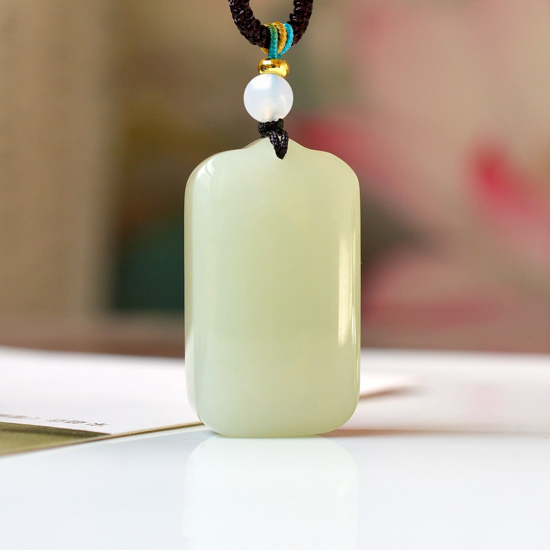 An Exquisite White Jade Pendant: An Exquisite White Jade Pendant,Size:0.8inx1.5in 白玉挂件