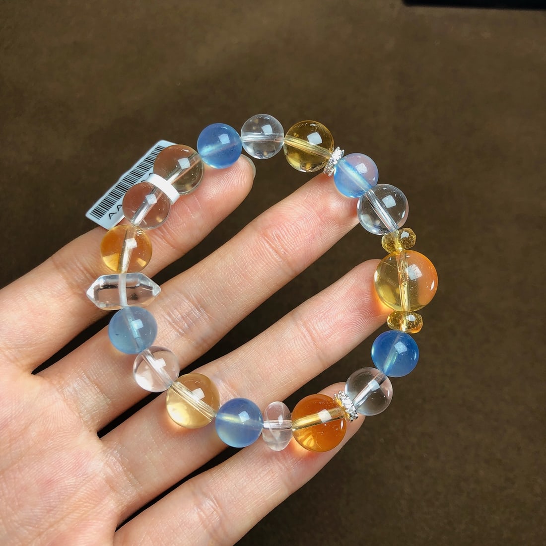 An Exquisite Crystal Aquamarine Bracelets: An Exquisite Crystal Aquamarine Bracelets,Size:0.4in,0.5in,Weight:25g 水晶海蓝宝手串