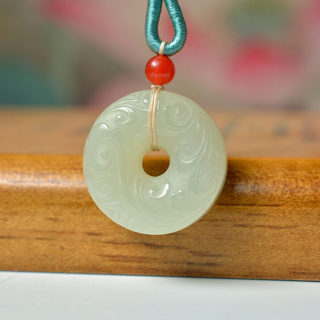 An Exquisite Greenish Jade Pendant: An Exquisite Greenish Jade Pendant,Size:1inx1in 青玉挂件