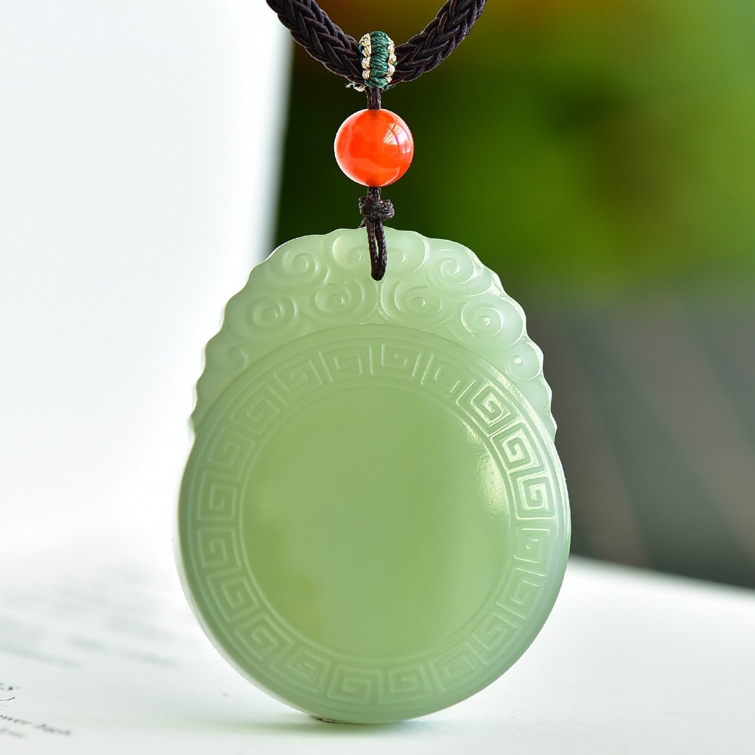 An Exquisite Greenish Jade Pendant: An Exquisite Greenish Jade Pendant,Size:1.6inx2in 青玉挂件