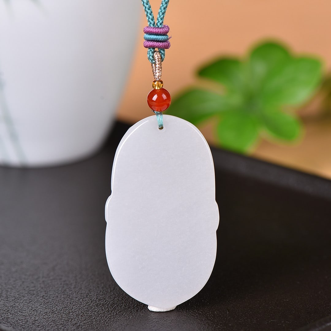 An Exquisite Jadeite Dragon Pattern Pendant - 6