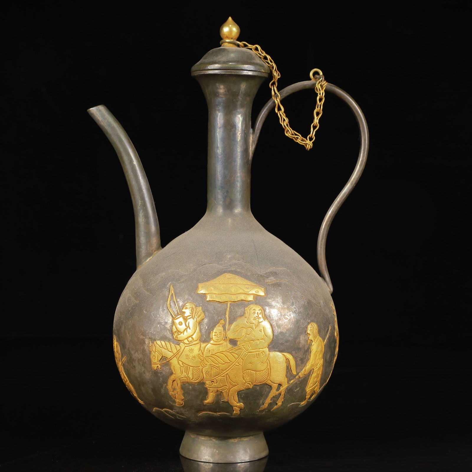 An Exquisite Gilt Silver Figure Pattern Ewer - 10