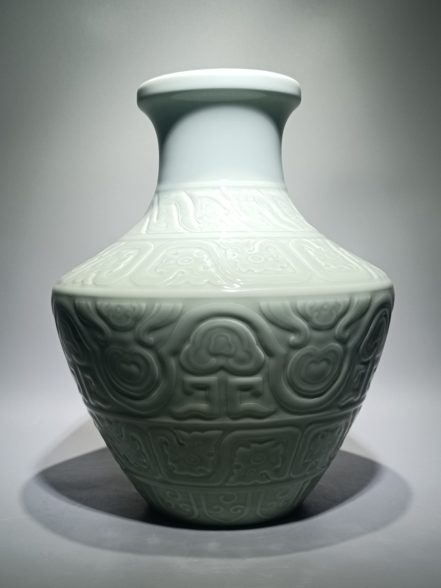 A Rare Celadon Glazed Dragon Pattern Vase (1 of 9)