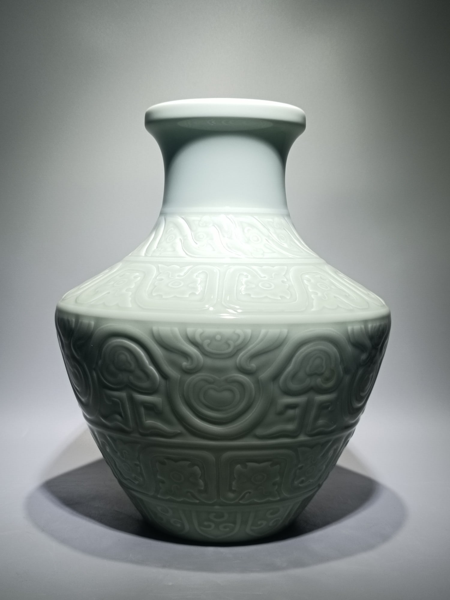 A Rare Celadon Glazed Dragon Pattern Vase - 5