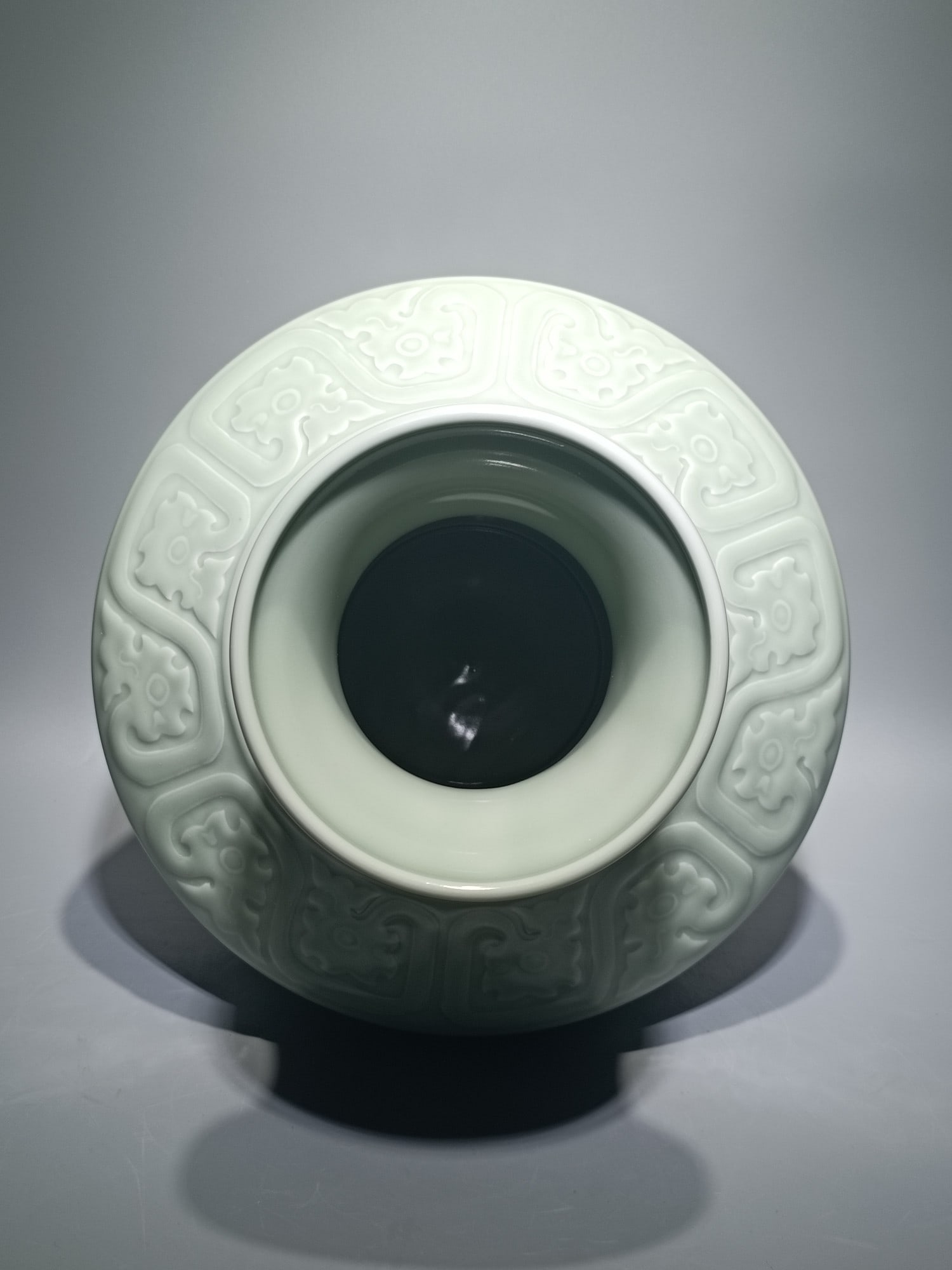 A Rare Celadon Glazed Dragon Pattern Vase - 6