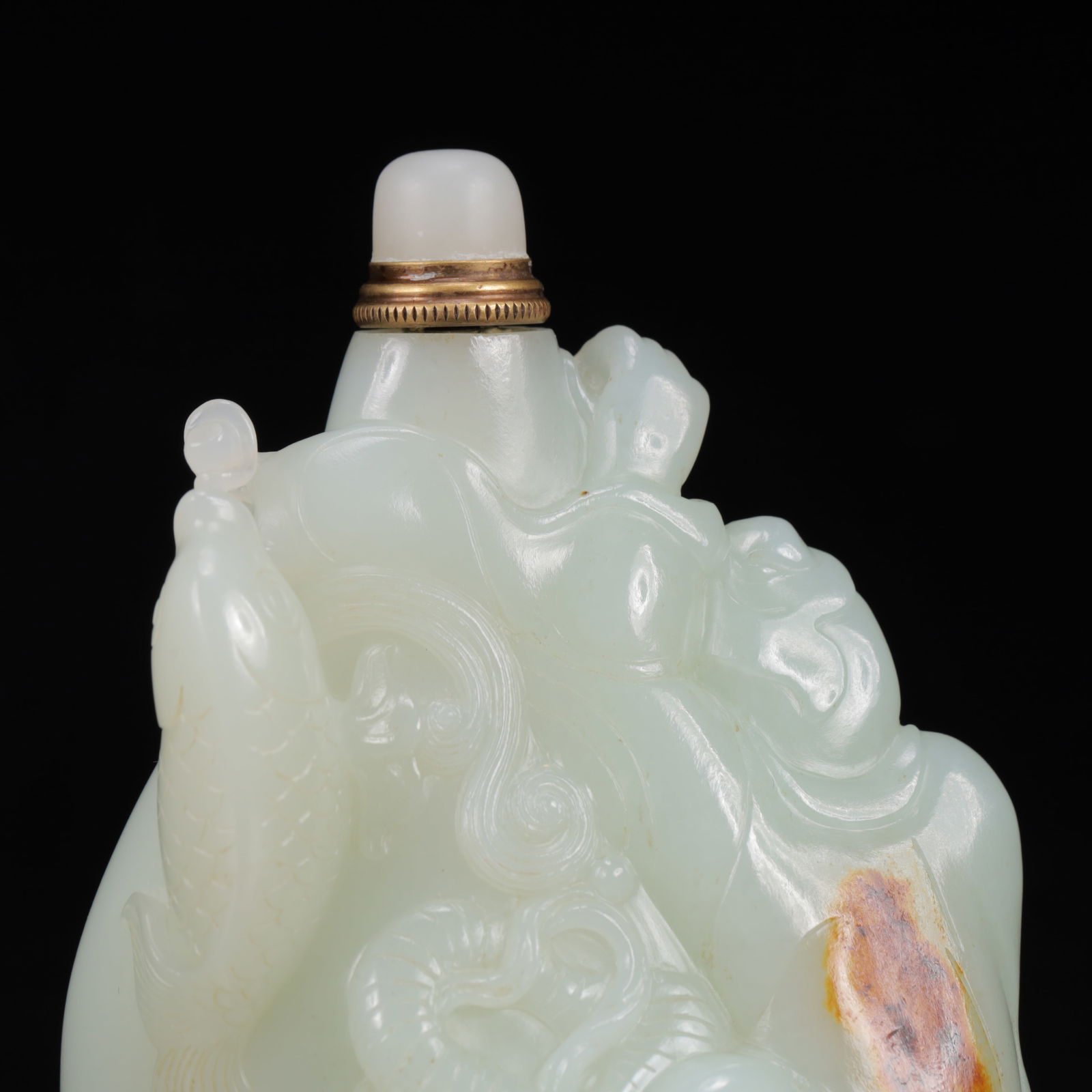 An Exquisite White Jade Figure Pattern Snuff Bottle - 2