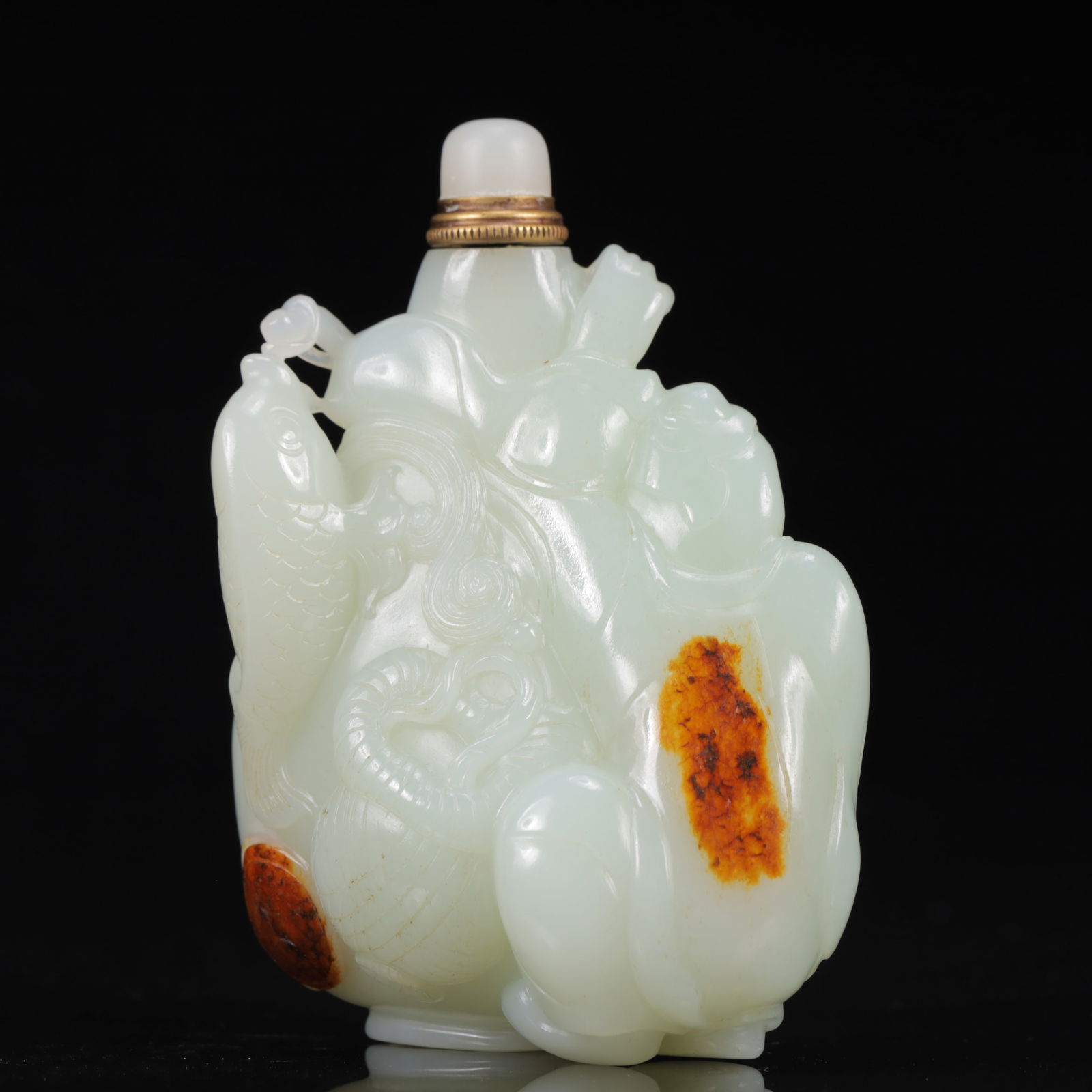 An Exquisite White Jade Figure Pattern Snuff Bottle - 4