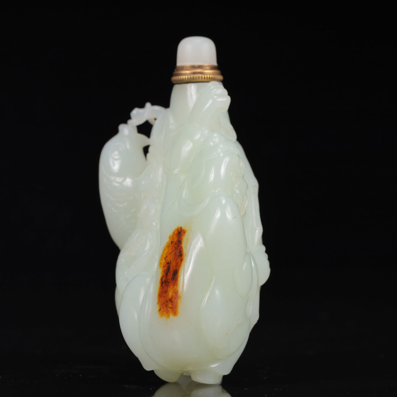 An Exquisite White Jade Figure Pattern Snuff Bottle - 5