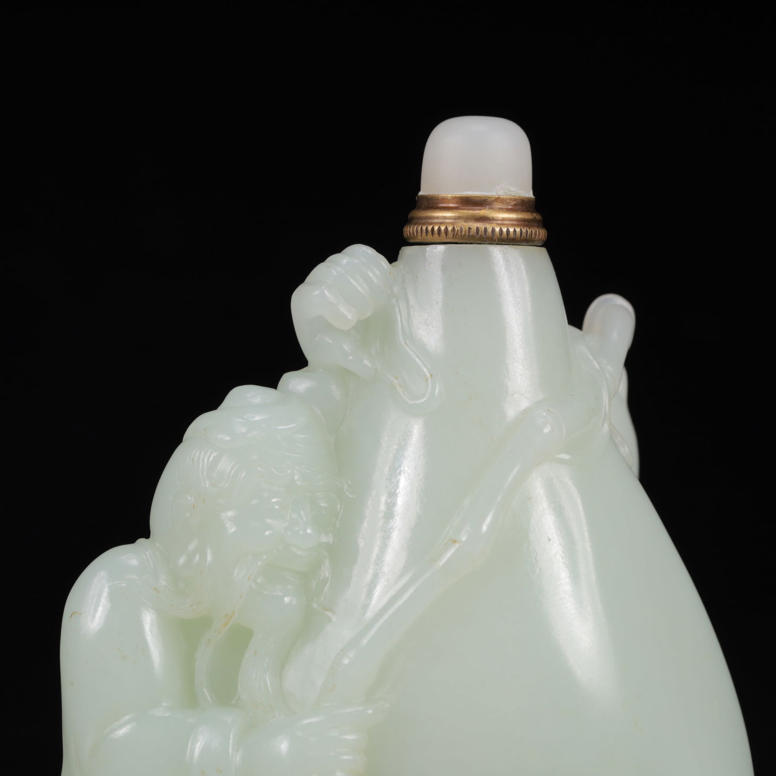 An Exquisite White Jade Figure Pattern Snuff Bottle - 8
