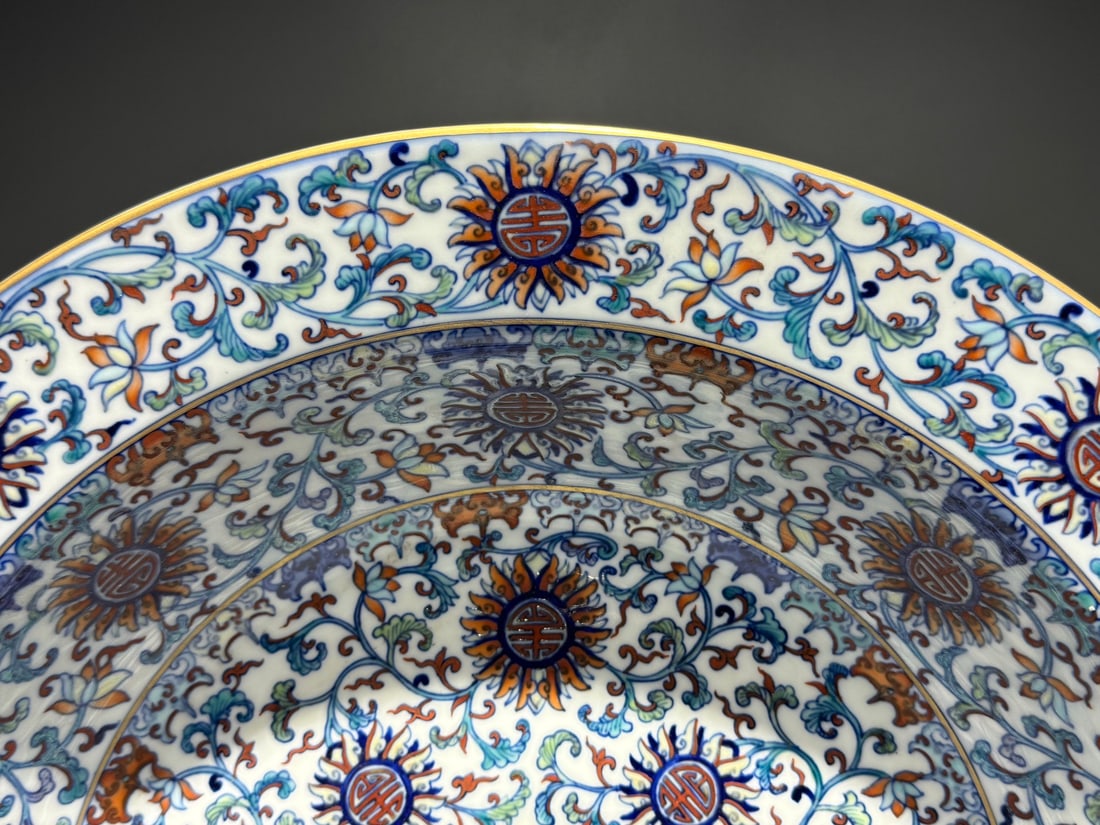 A Huge Doucai Lotus Pattern Plate - 2