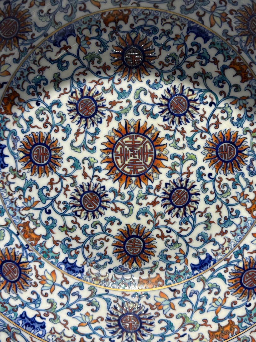 A Huge Doucai Lotus Pattern Plate - 4