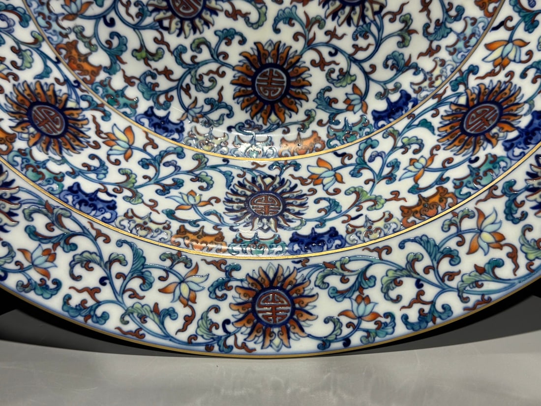 A Huge Doucai Lotus Pattern Plate - 5