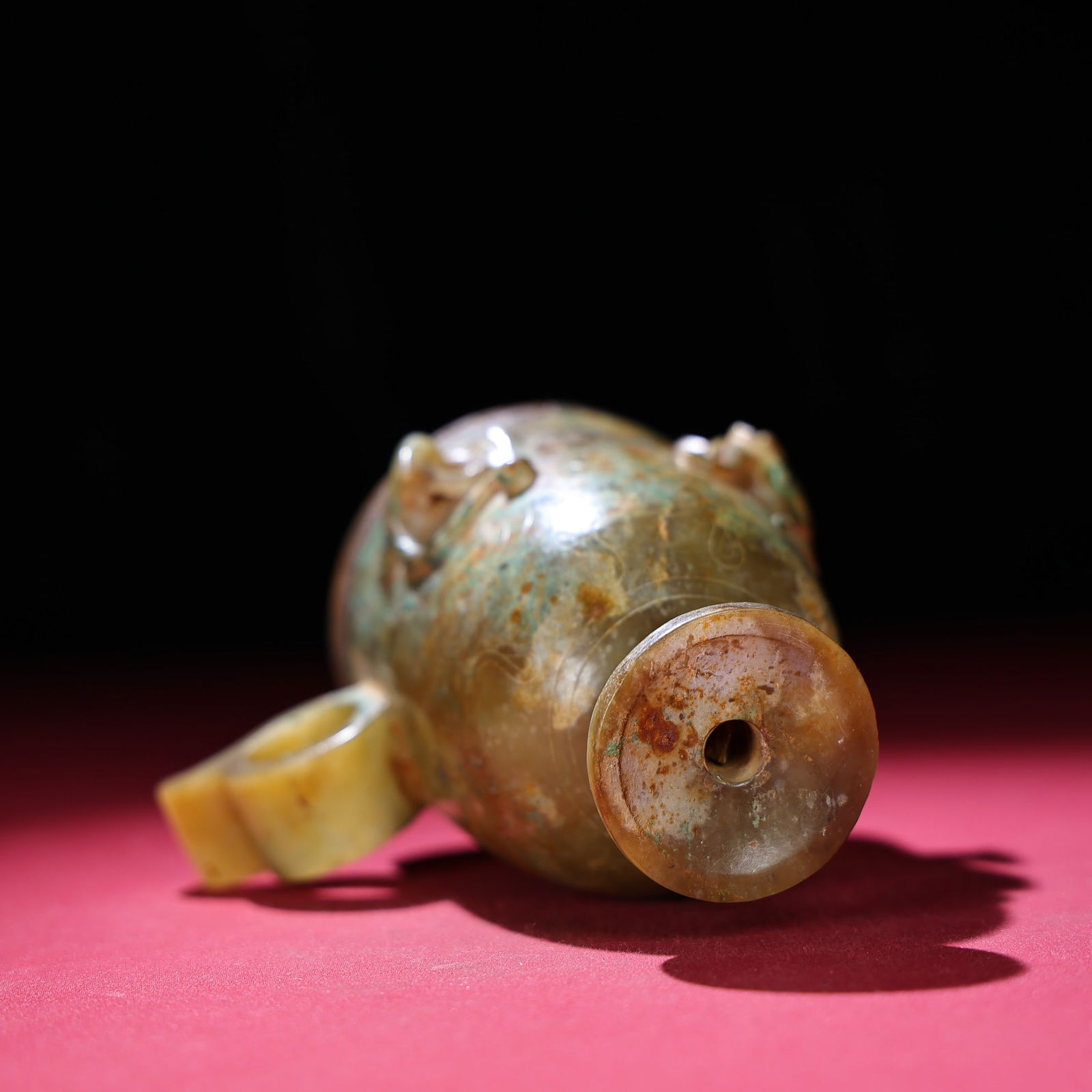 An Exquisite Archaic Jade Chi-Dragon Pattern Cup - 7