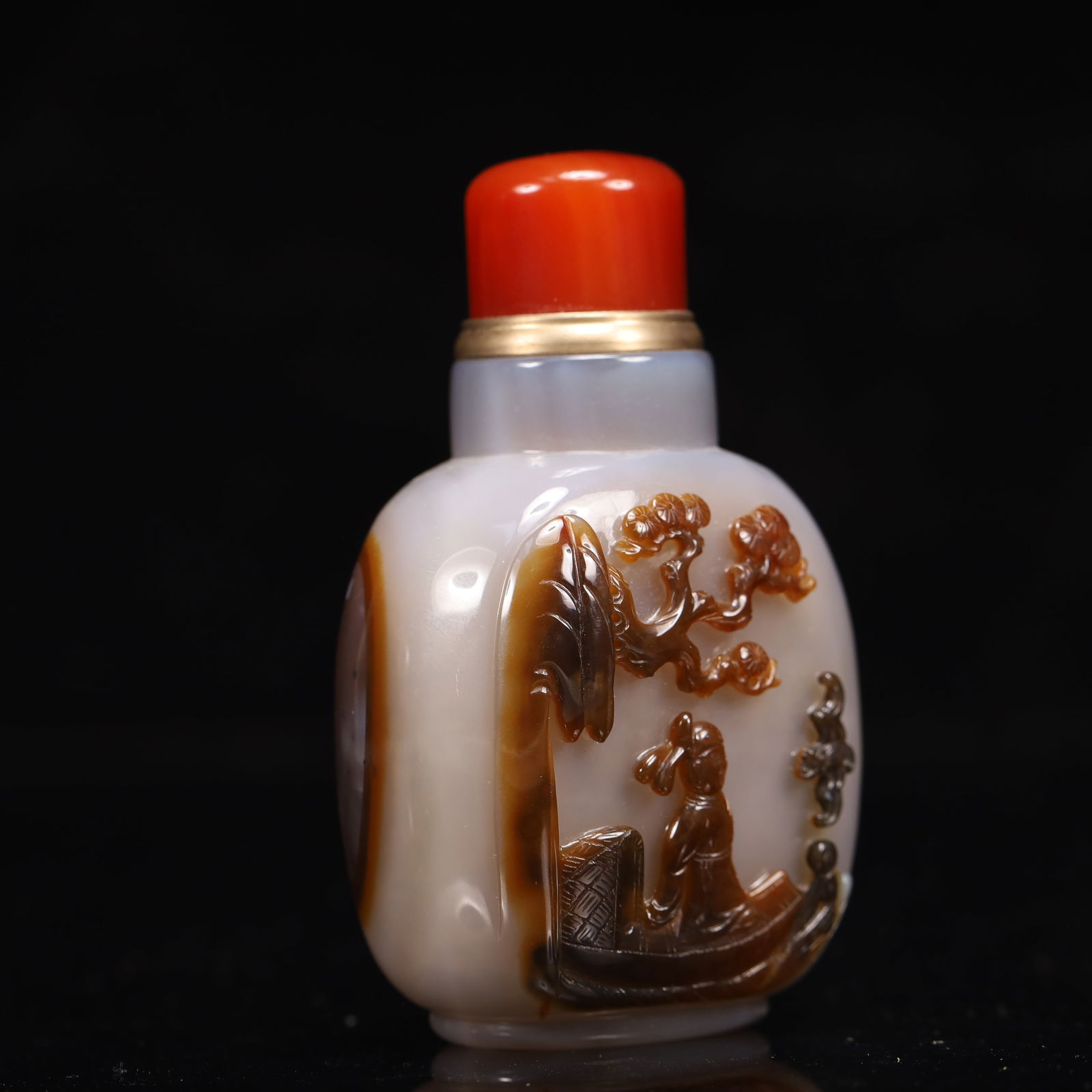 An Exquisite Agate Landscape and Figure Pattern Snuff Bottle - 3