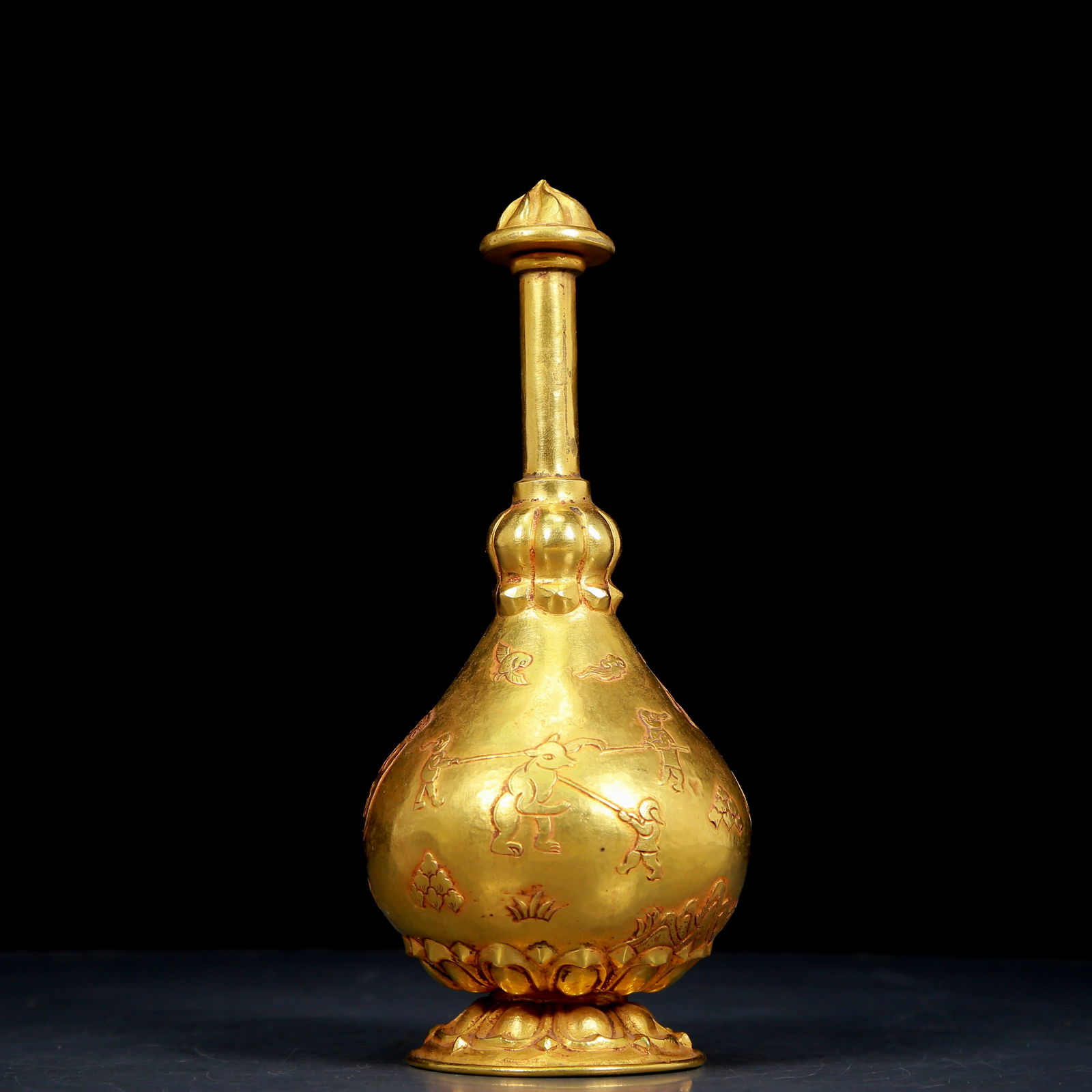 An exquisite gilt bronze figure vase (1 of 9)