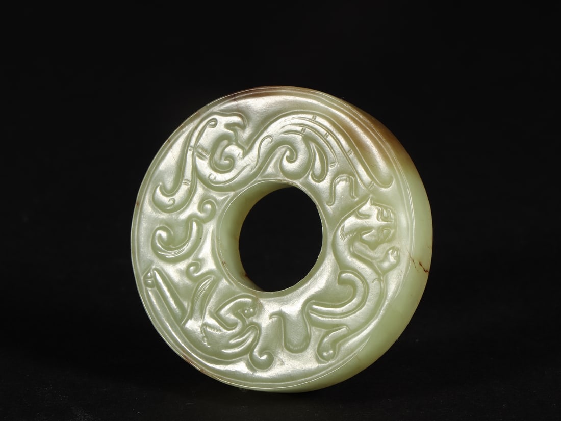 An Exquisite Yellow Jade Dragon Pattern Pendant - 5