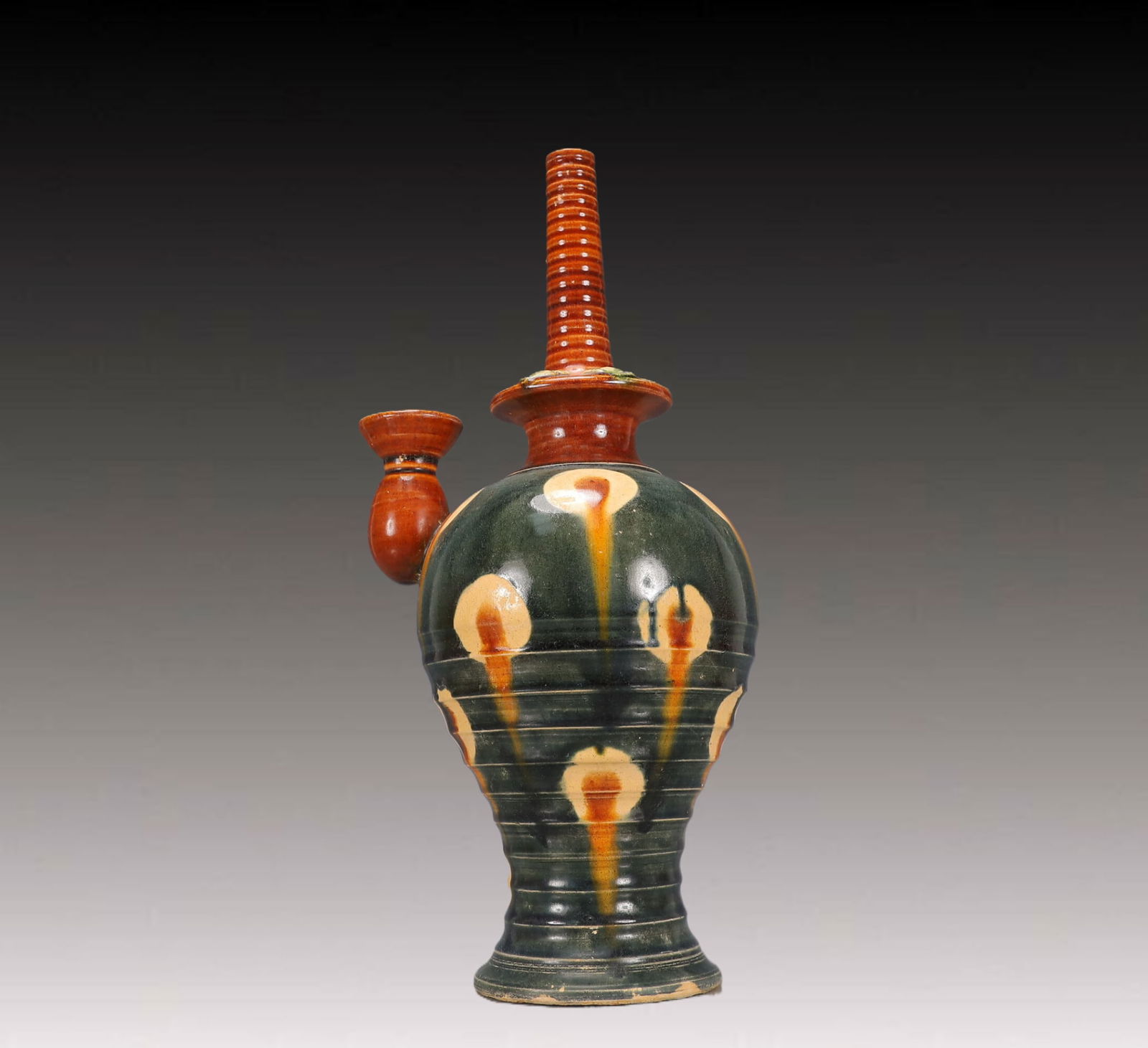 A Rare Tang Tri-Color Glazed Pottery Vase (1 of 10)