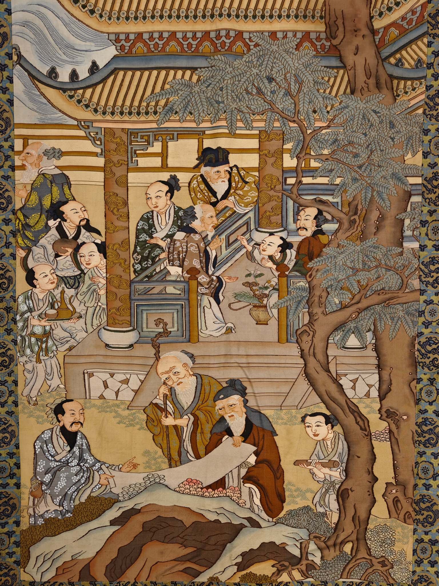 An exquisite kesi landscape figure - 2