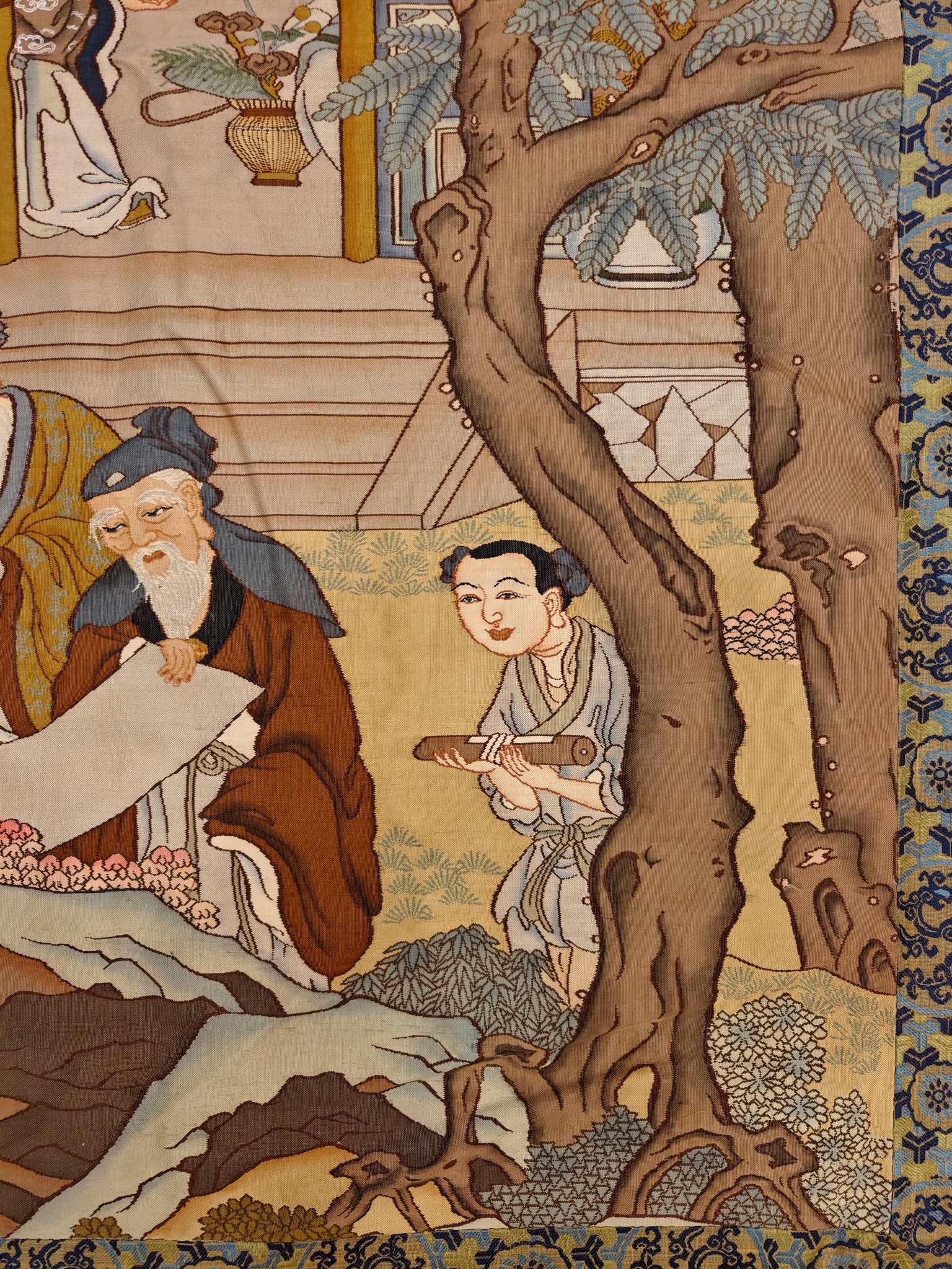 An exquisite kesi landscape figure - 4