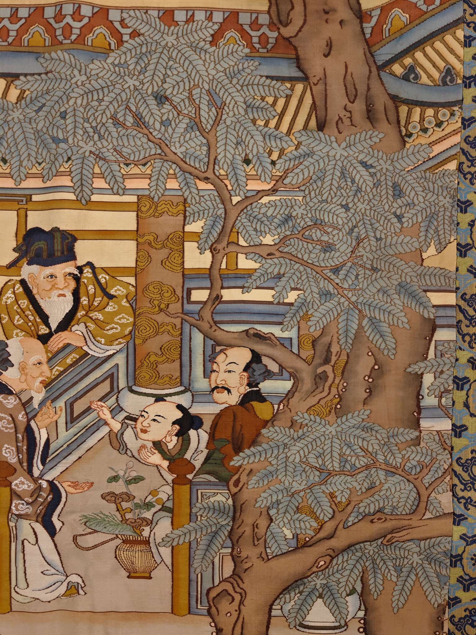 An exquisite kesi landscape figure - 5