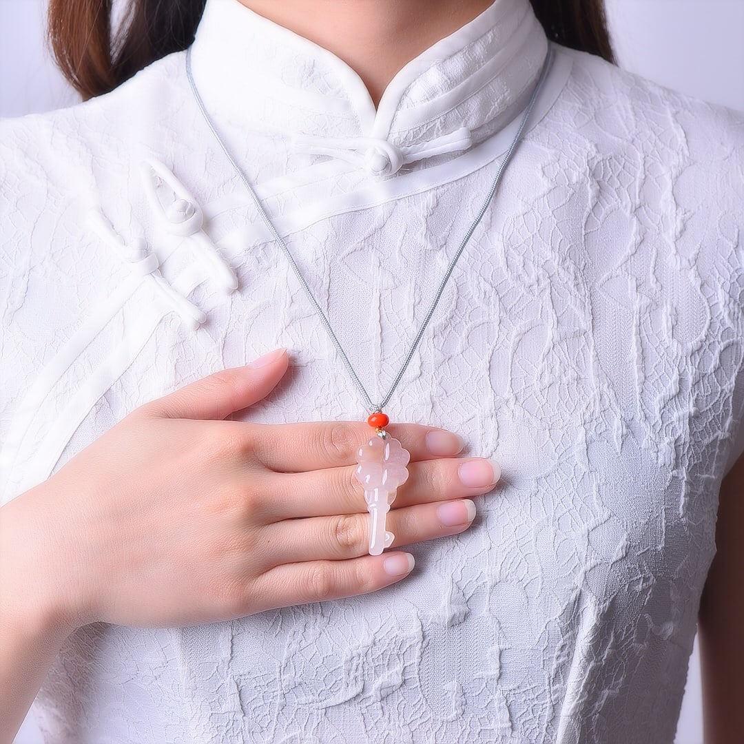 An Exquisite White Jade Pendant: An Exquisite White Jade Pendant,Size:1.8inx0.8in 白玉挂件