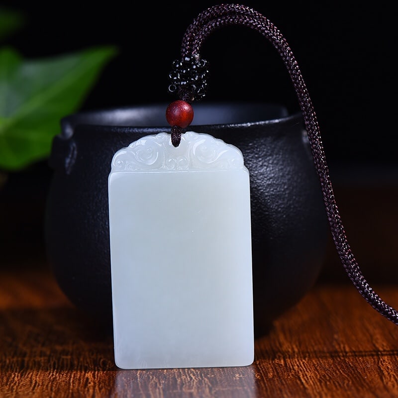 An Exquisite White Jade Pendant: An Exquisite White Jade Pendant,Size:1.2inx2in 白玉挂件