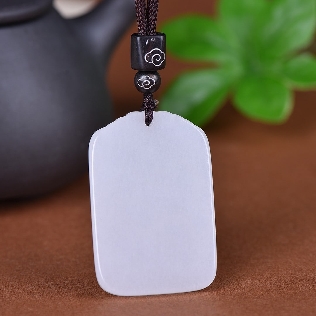An Exquisite White Jade Figure Pattern Pendant - 6