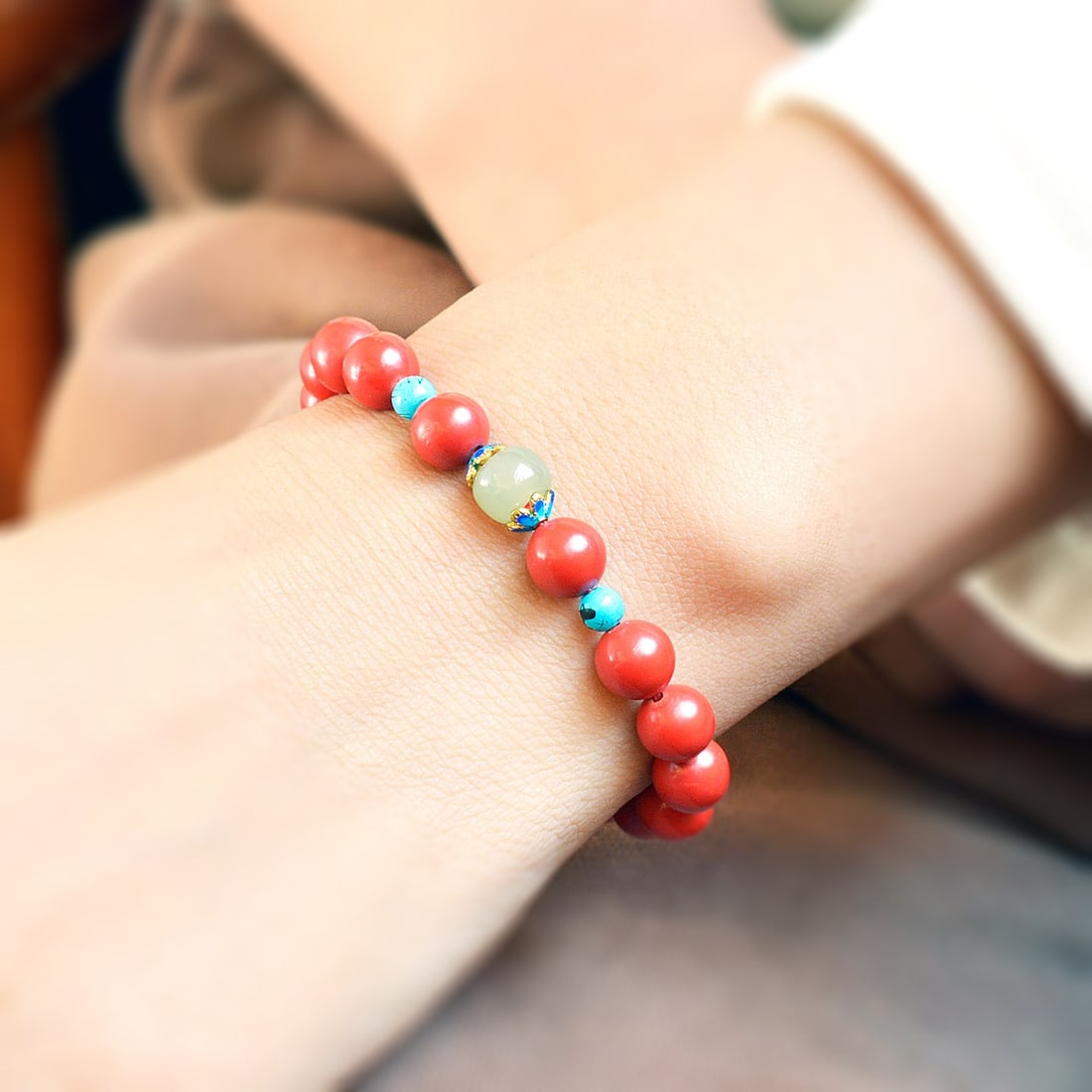 An Exquisite Cinnabar Bracelets - 3