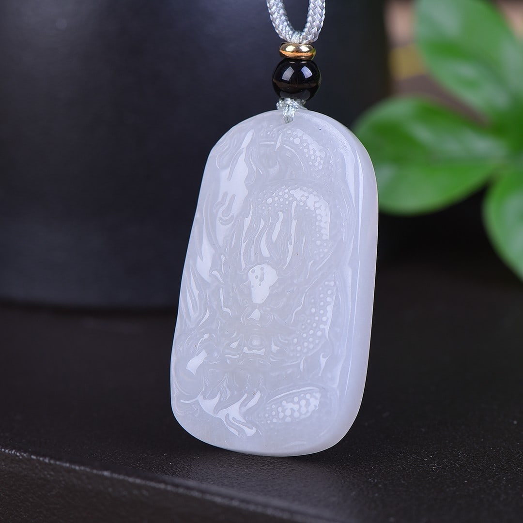 An Exquisite Jadeite Dragon Pattern Pendant - 3