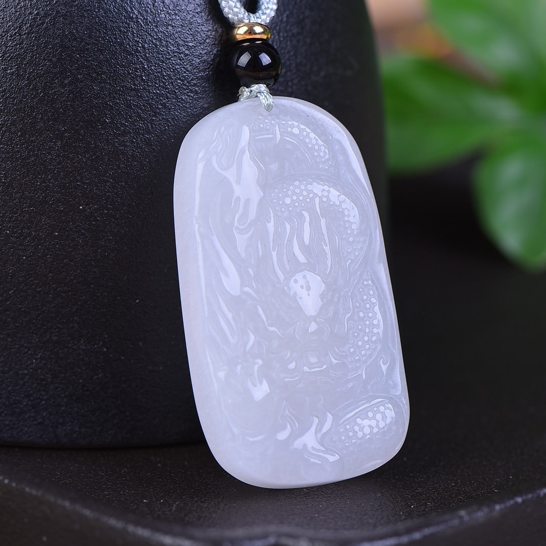 An Exquisite Jadeite Dragon Pattern Pendant - 4