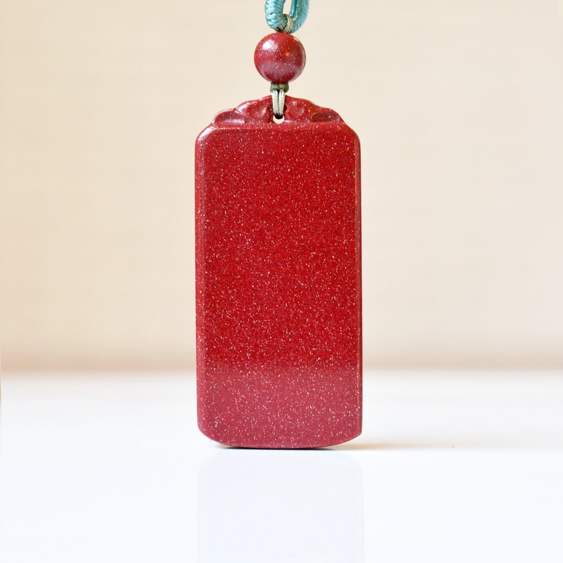 An Exquisite Cinnabar Fu-Character Pattern Pendant - 5