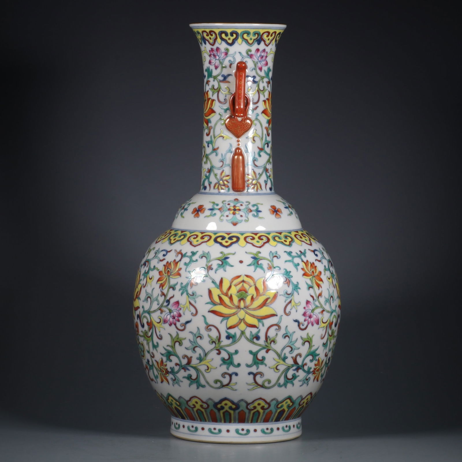 An Exquisite Doucai Lotus Pattern Double-Ears Vase - 2