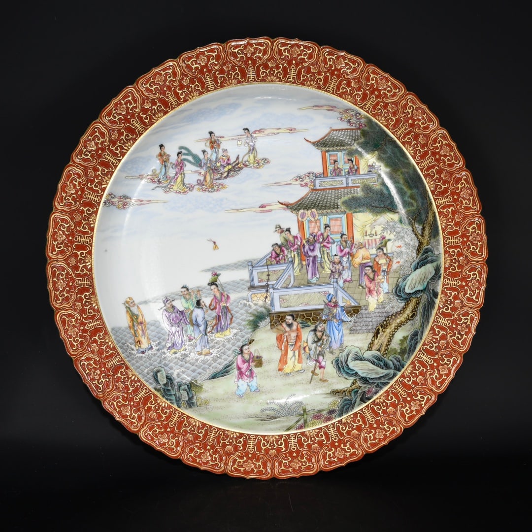 An Exquisite Enamel Figure and Story Pattern Plate (1 of 9)