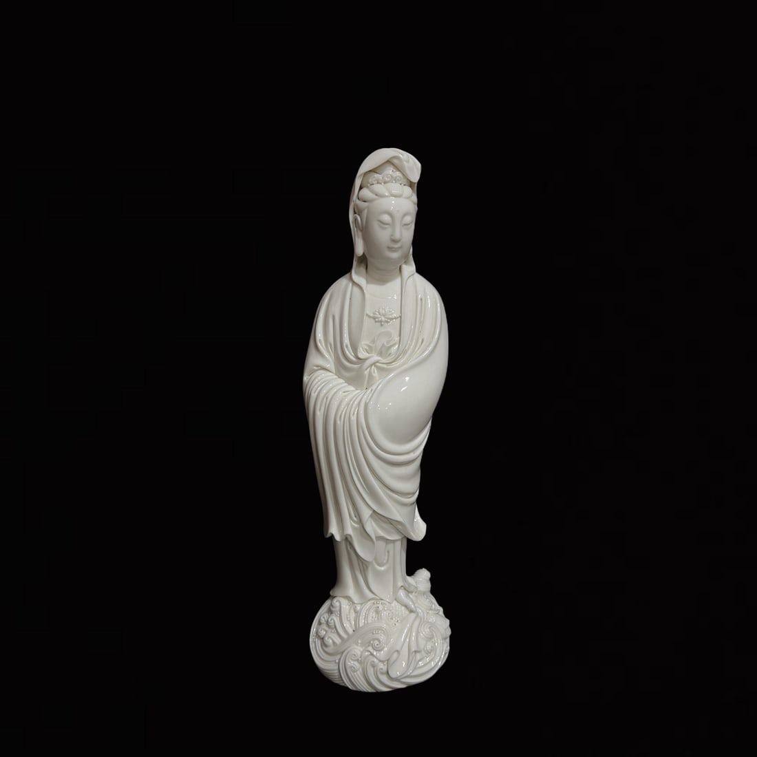 A Solemn Blance-De-Chine Statue of Avalokitesvara (1 of 8)