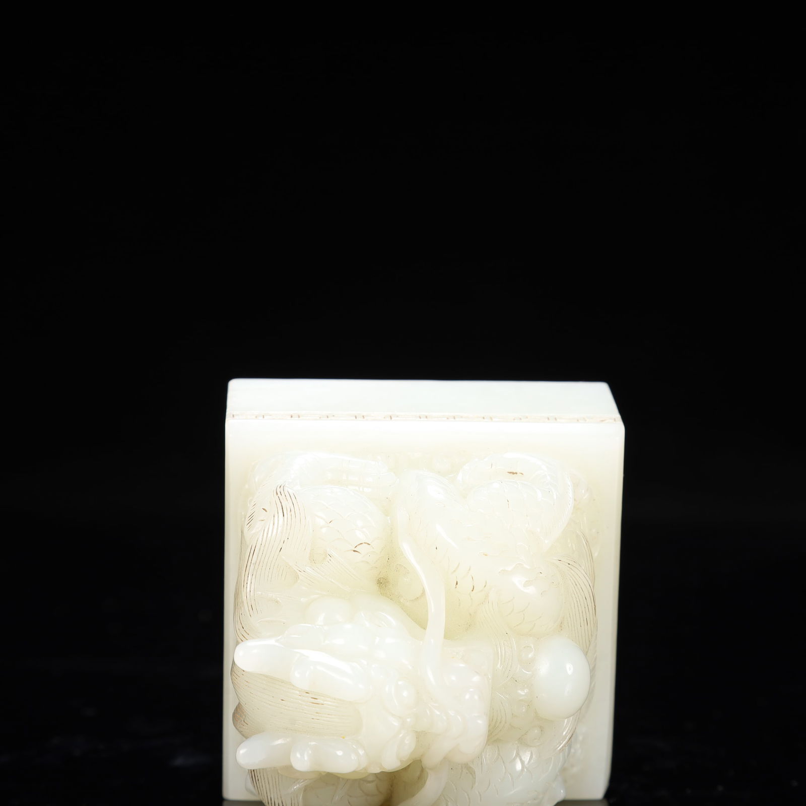 An Exquisite White Jade Dragon Pattern Seal - 5