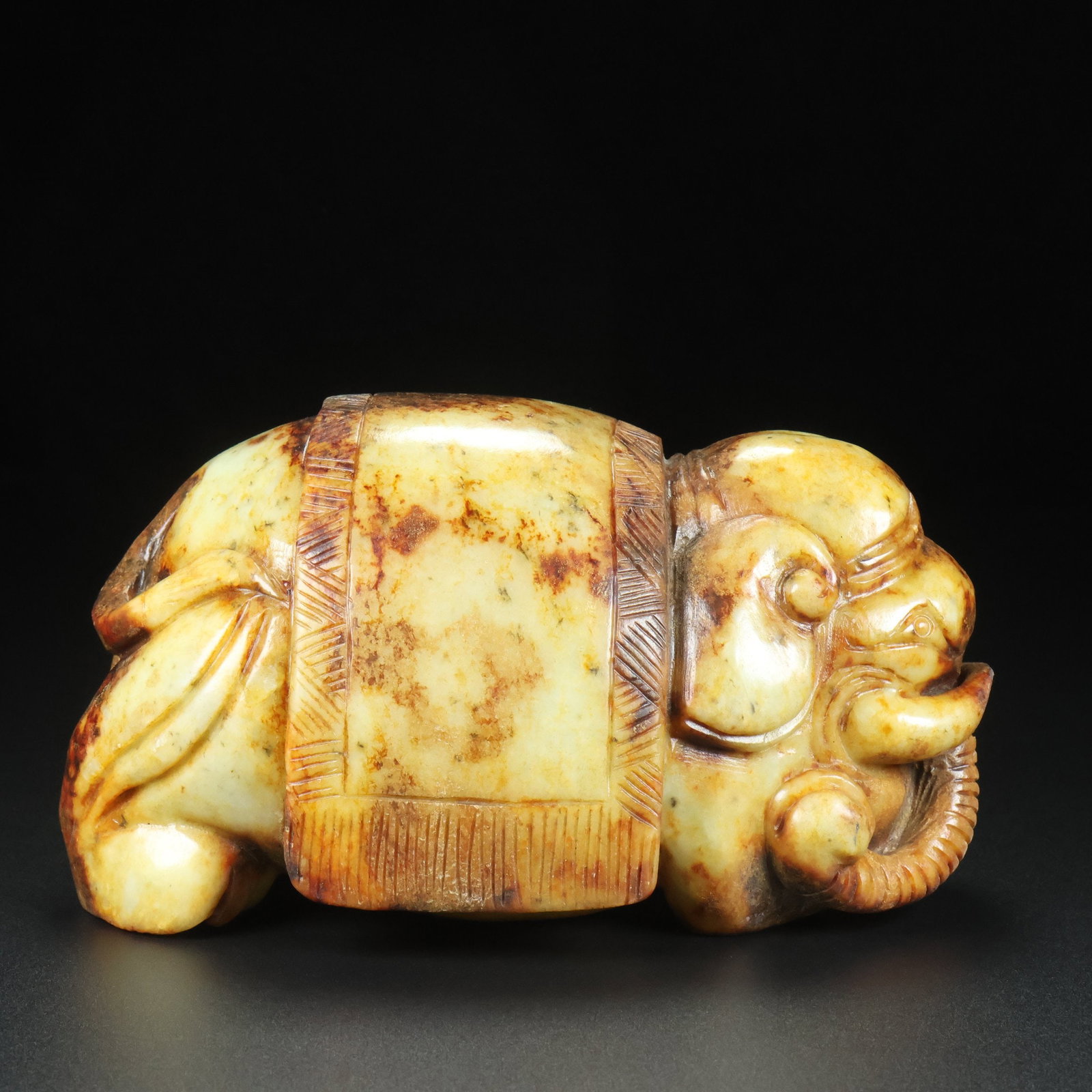 An Exquisite Archaic Jade Elephant Ornament (1 of 9)