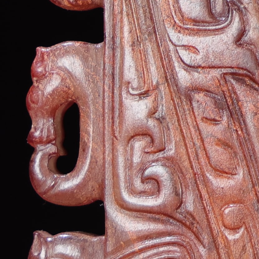 An Exquisite Archaic Jade Dragon Pattern Pendant - 6