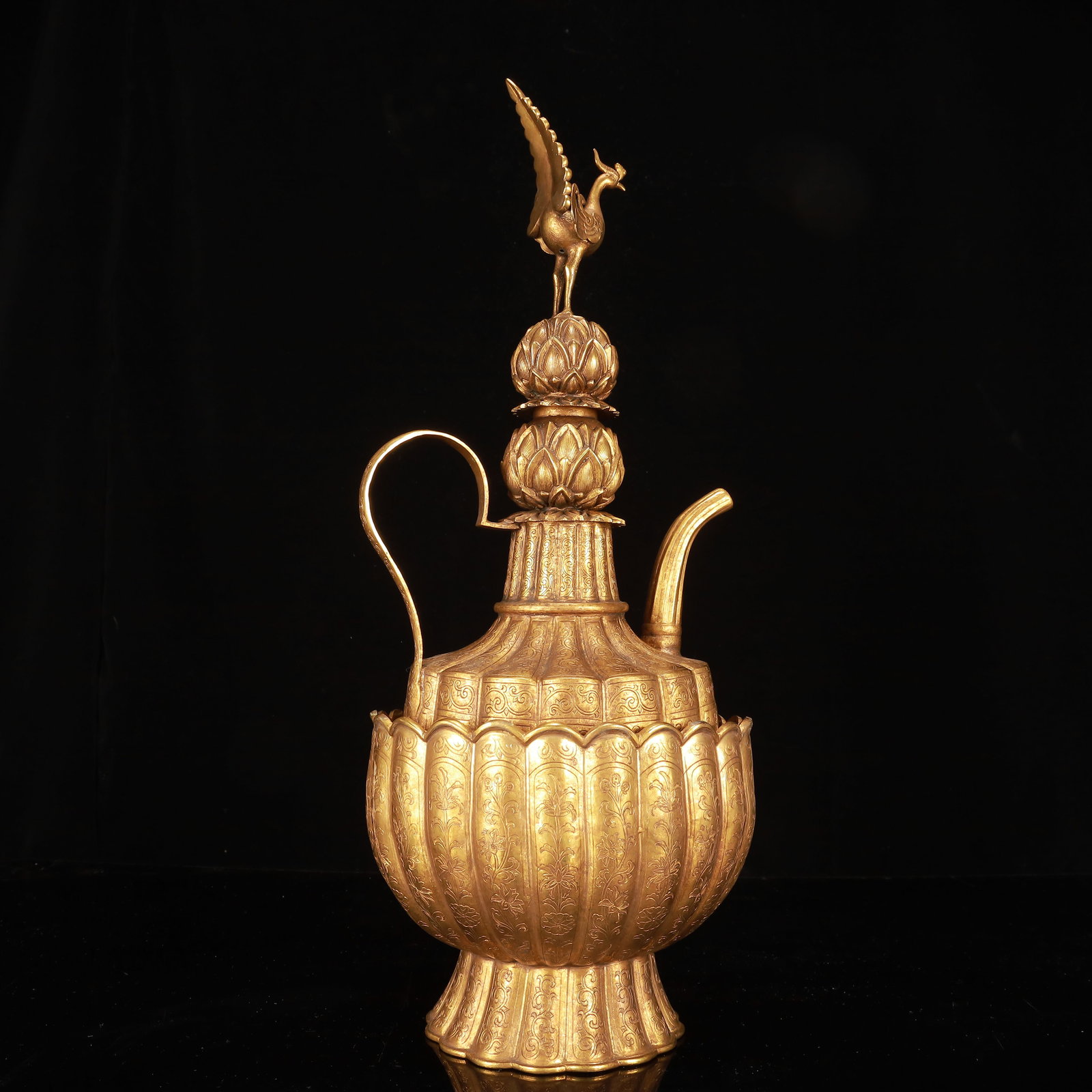 A Huge Gilt Bronze Flower Pattern Ewer - 10